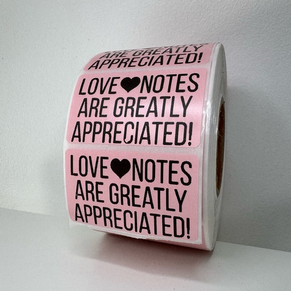 Thank You love notes are greatly appreciated thank you stickers (100 pack) - Picture 5 of 8